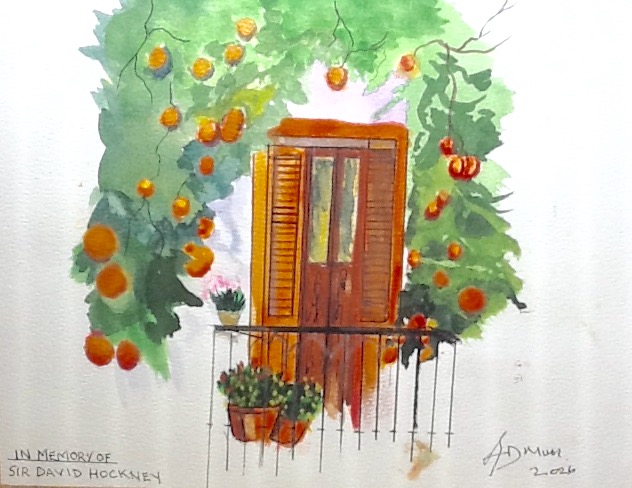 David Hockney in memory painting