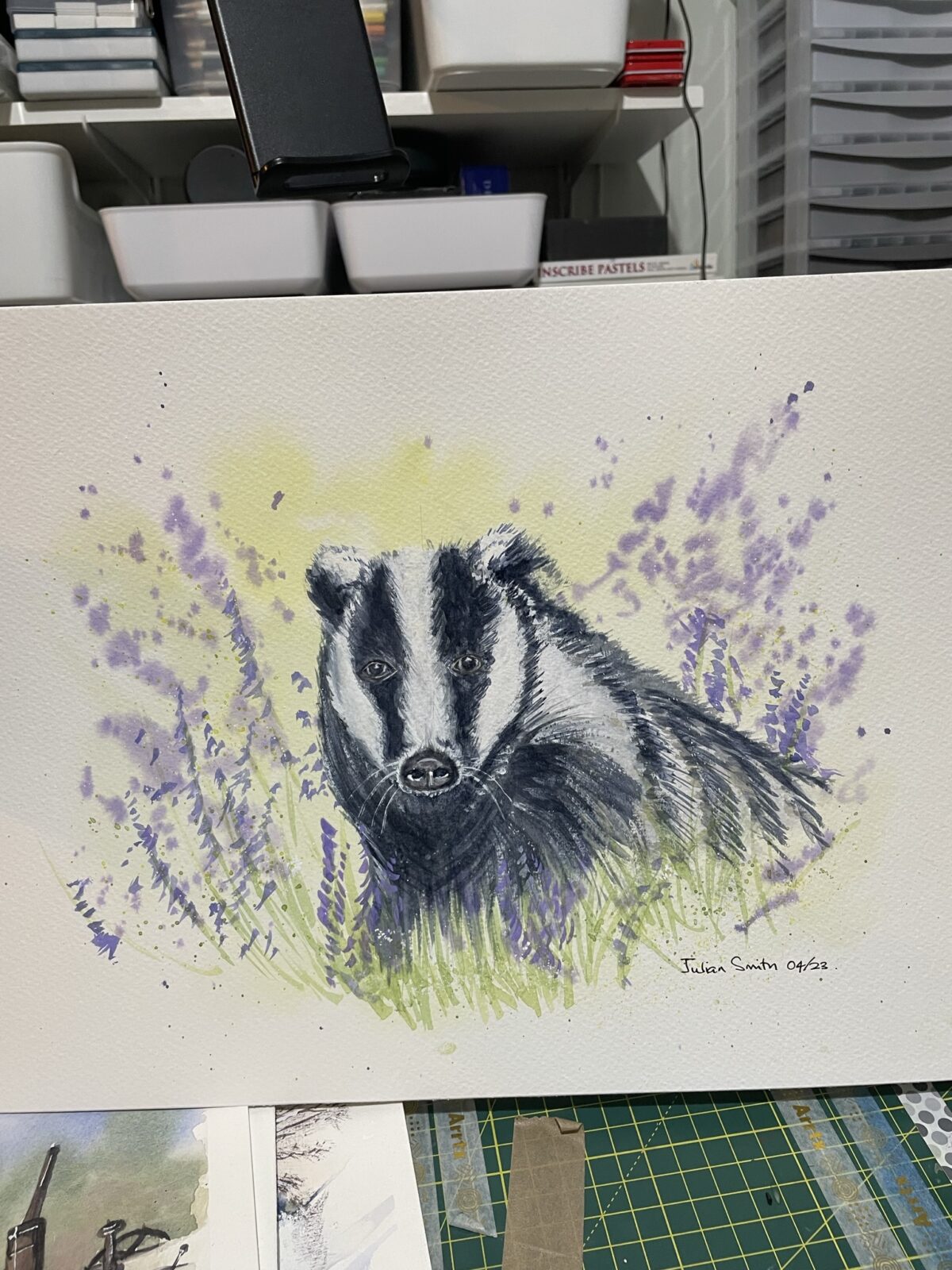 Badger in bluebells