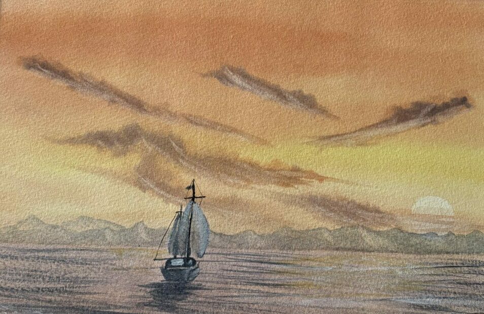 Sunset Over The Sea