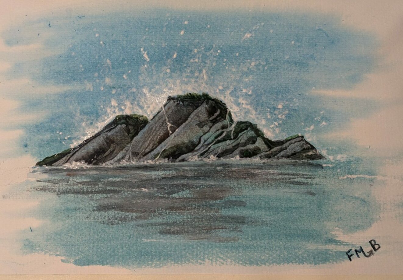 Waves Crashing on Rocks