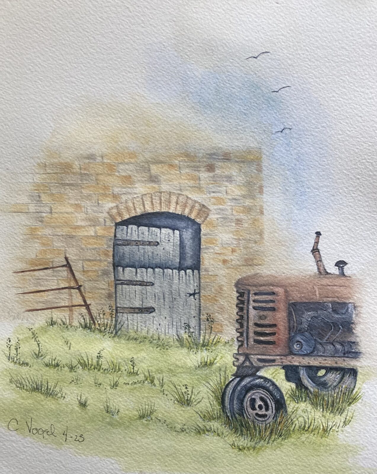 Rustic Tractor and Door